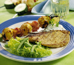 Koteletter med bacongrillspyd