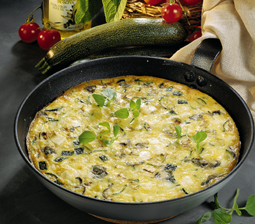 Æggekage med courgetter og feta