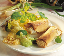 Forårsruller med mynte og sprød salat