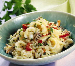 Risotto med blæksprutte
