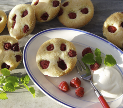 Muffins med hindbær