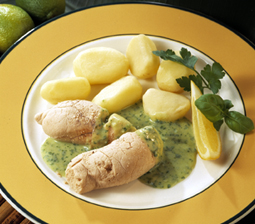 Kogt torskerogn med salsa verde