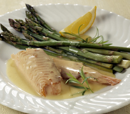 Ovnbagt laks med citronsauce