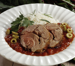 Marineret lammebov med oliven-tomatsouce