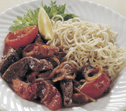 Kalvelever med tomat  og citron