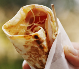Wrap med ost og skinke