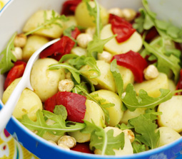 Kartoffelsalat med grillede peberfrugter