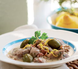 Lam i citronsauce med grønne oliven